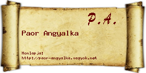 Paor Angyalka névjegykártya